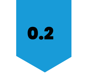 Étiquette bleue avec 0.2