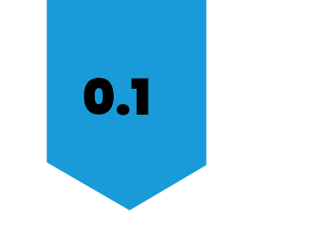 Étiquette bleue avec 0.1