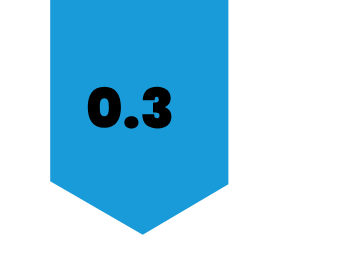 Étiquette bleue avec 0.3